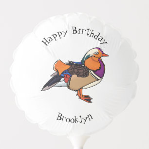 Colorful mandarin duck illustration balloon
