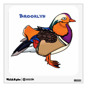 Colorful mandarin duck illustration wall decal