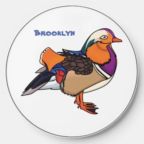 Colorful mandarin duck illustration wireless charger 