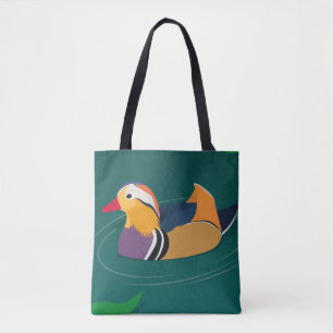 Colorful Mandarin Duck Modern Digital Art Tote Bag