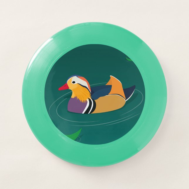 Colorful Mandarin Duck Modern Digital Art Wham-O Frisbee (Front)