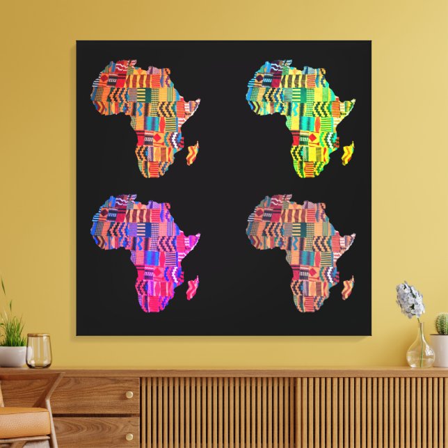 Colorful Map of Africa Stretched Canvas Print (Insitu(LivingRoom))