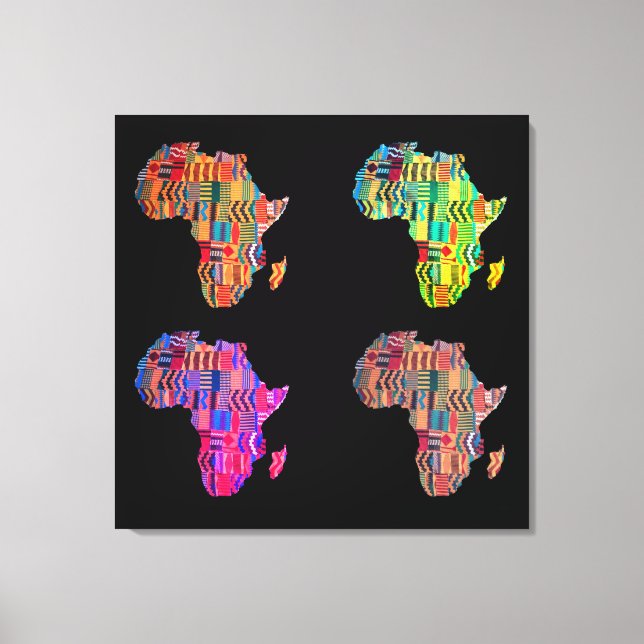 Colorful Map of Africa Stretched Canvas Print (Front)