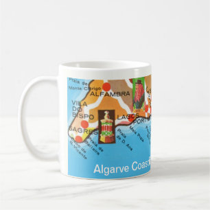 Colorful Map of Algarve Coast Lagos, Portugal Mug