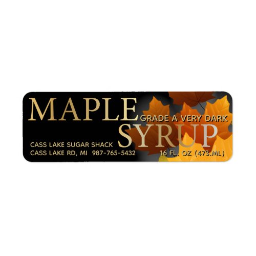 Colorful Maple Leaf Plastic Jug Syrup label small