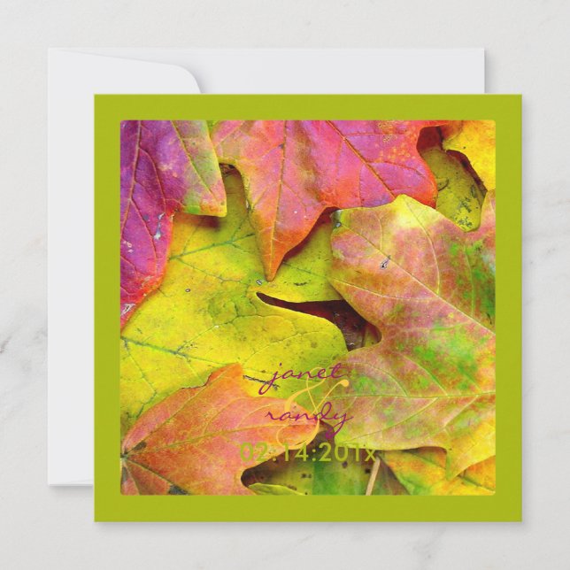 Colorful Maple Leaves/fall wedding invitations (Front)