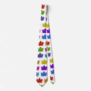 Colorful maple leaves neck tie