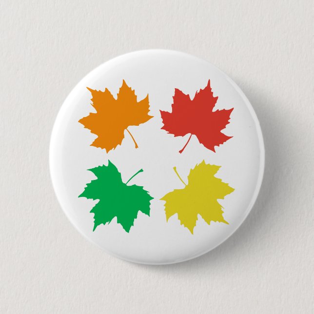 Colorful maple leaves pattern button (Front)