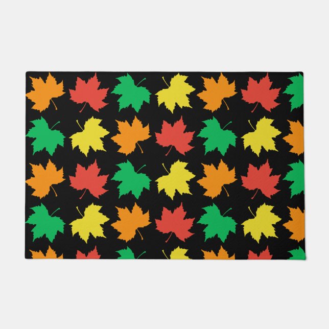 Colorful maple leaves pattern doormat (Front)