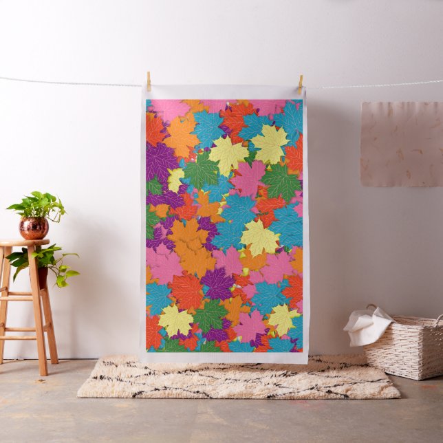 Colorful maple leaves pattern fabric (In Situ)