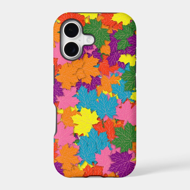 Colorful maple leaves pattern iphone case (Back)