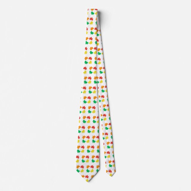Colorful maple leaves pattern neck tie (Front)