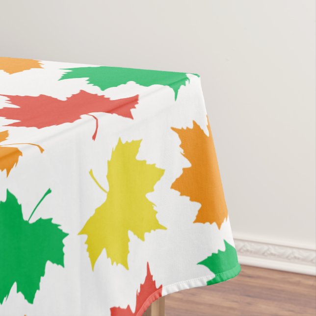 Colorful maple leaves pattern tablecloth (In Situ)