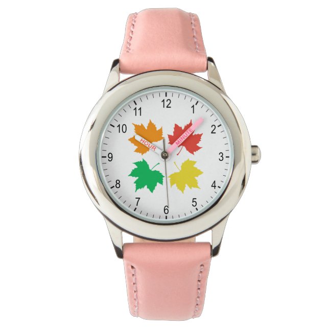 Colorful maple leaves pattern watch (Front)