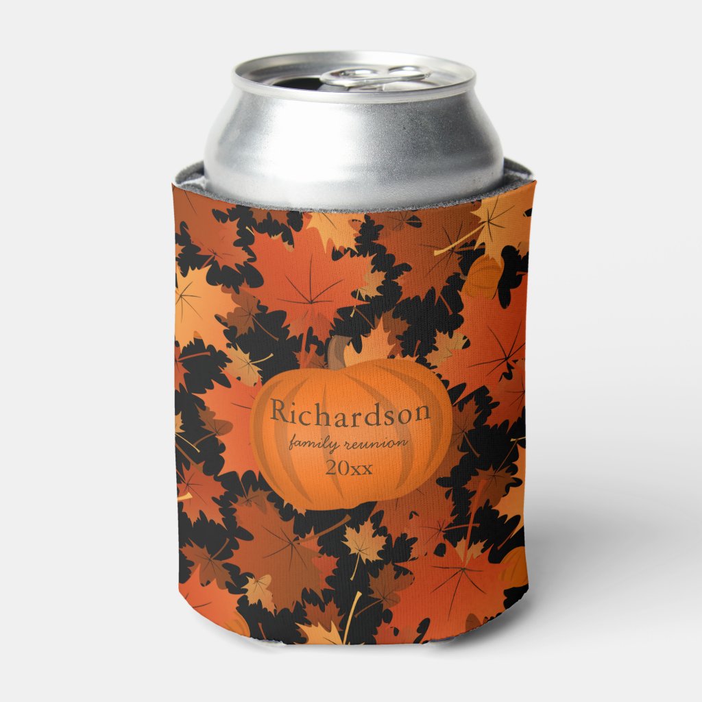 Colorful maple leaves pumpkin fall family reunion can cooler