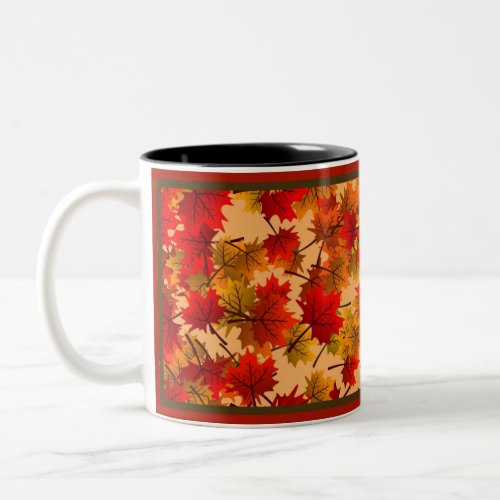Colorful Maple Leaves Two_Tone Coffee Mug