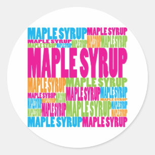 Colorful Maple Syrup Classic Round Sticker