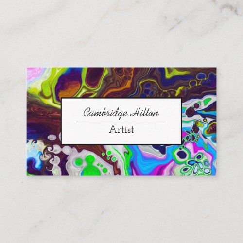 Colorful Marble Abstract Fluid Art  Business Card
