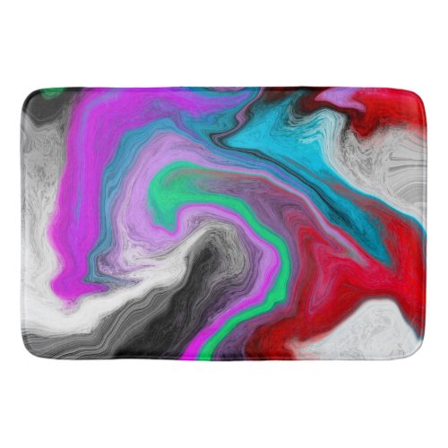 Colorful Marble Art Explosion   Bath Mat