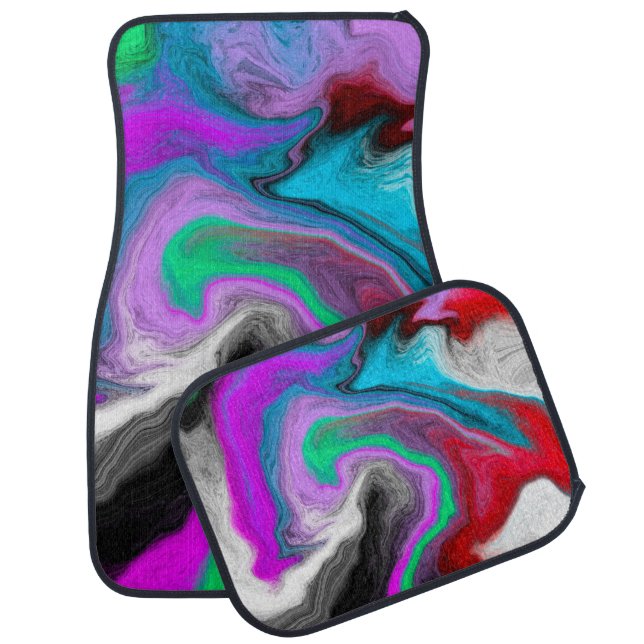 Colorful Marble Art Explosion   Car Floor Mat (Set)