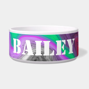 Colorful Marble Art Explosion Personalized Bowl