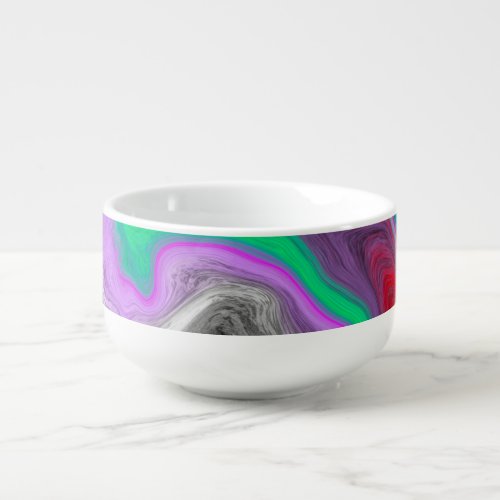 Colorful Marble Art Explosion    Soup Mug