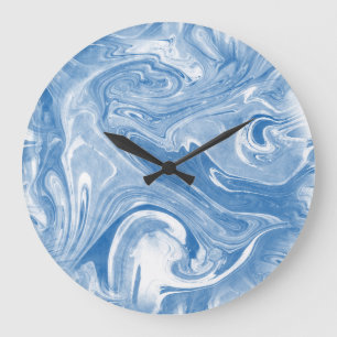 Colorful Marble Art Pattern. Large Clock
