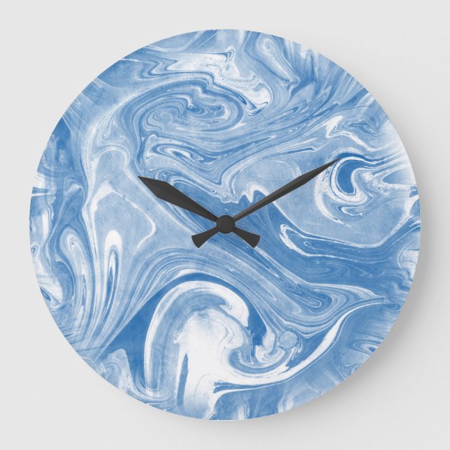 Colorful Marble Art Pattern. Large Clock (Front)