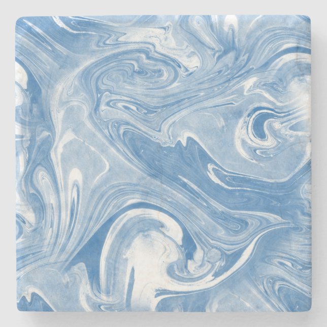 Colorful Marble Art Pattern. Stone Coaster (Front)
