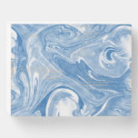 Colorful Marble Art Pattern. Wooden Box Sign
