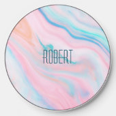 Colorful marble background wireless charger  (Front)