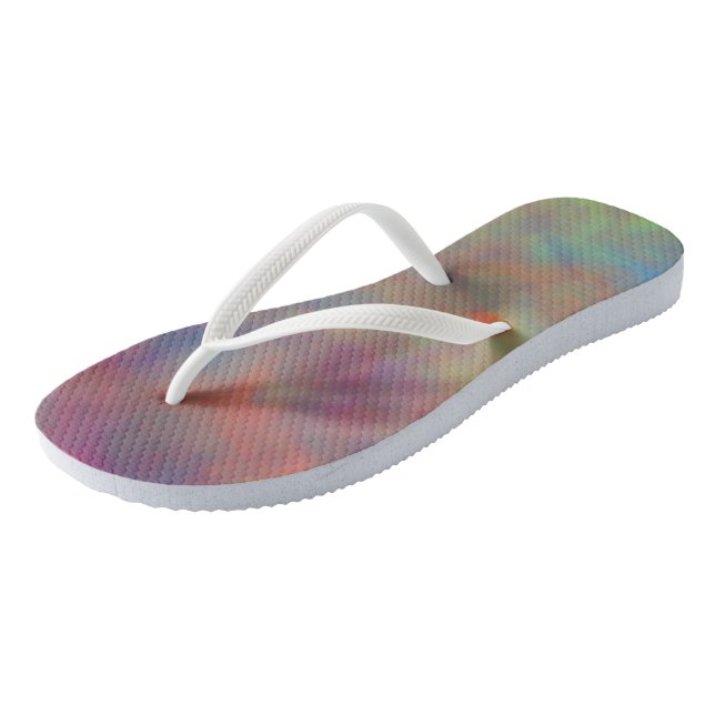 Colorful Marble Clouds Flip Flops (Angled)