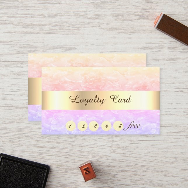 Colorful Marble, Confetti  Loyalty Card (Front/Back In Situ)