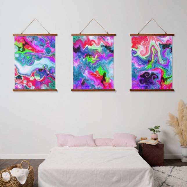 Colorful Marble Digital Fluid Art Hanging Tapestry (Bedroom)