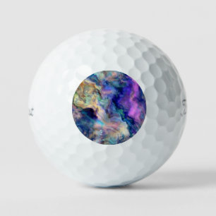 Colorful marble golf balls
