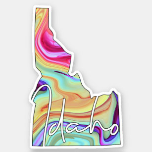 Colorful Marble Idaho State Sticker