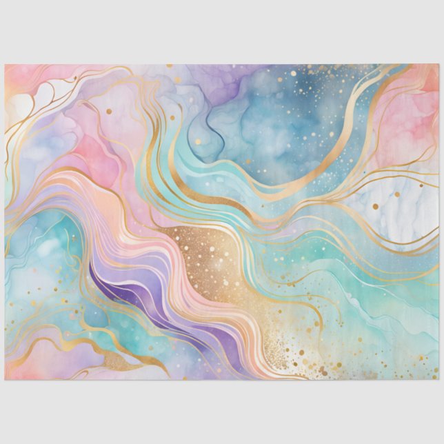 Colorful Marble Ink Art Tissue Paper (Front)