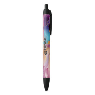 Colorful marble like texture custom name pen
