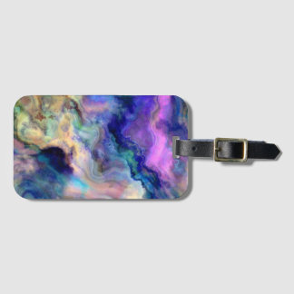 Colorful marble luggage tag