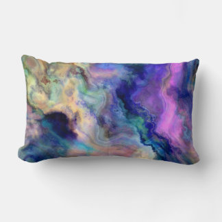 Colorful marble lumbar pillow