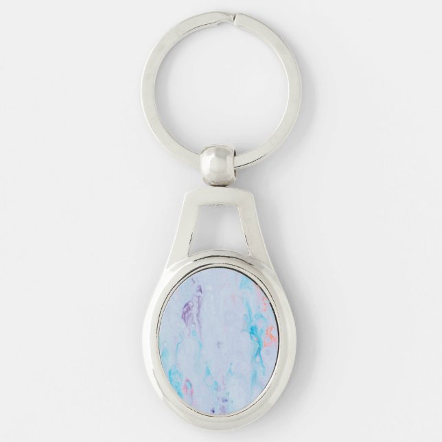 Colorful Marble Metal Keychain (Front)
