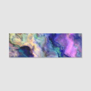 Colorful marble name tag