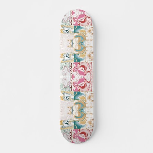 Colorful marble pattern skateboard