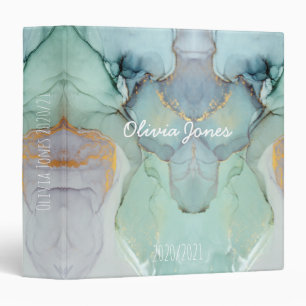 Colorful Marble Personalized Binder