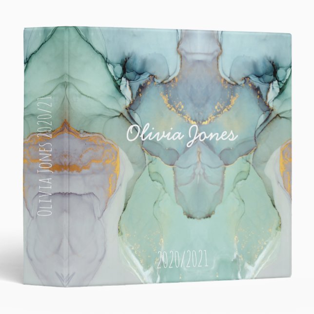 Colorful Marble Personalized Binder (Front/Spine)
