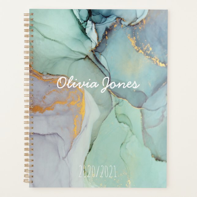 Colorful Marble Personalized Planner (Front)