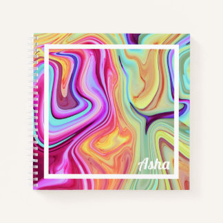 Colorful Marble Personalized Sketch Notebook