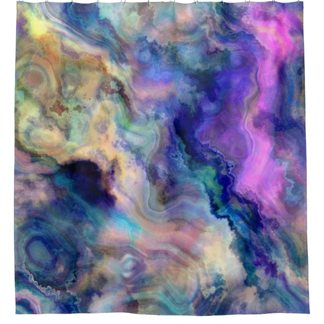 Colorful marble shower curtain (Front)