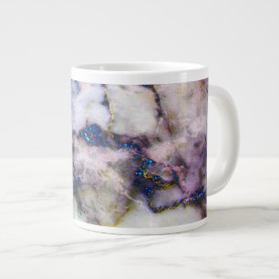 Colorful Marble Stone And Glitter Giant Coffee Mug