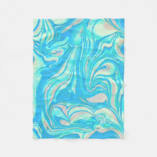 Colorful Marble Stone Pattern Fleece Blanket (Front)